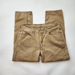 Levis 514 Mens British Khaki Zip Fly Straight Leg Pants 36 X 30